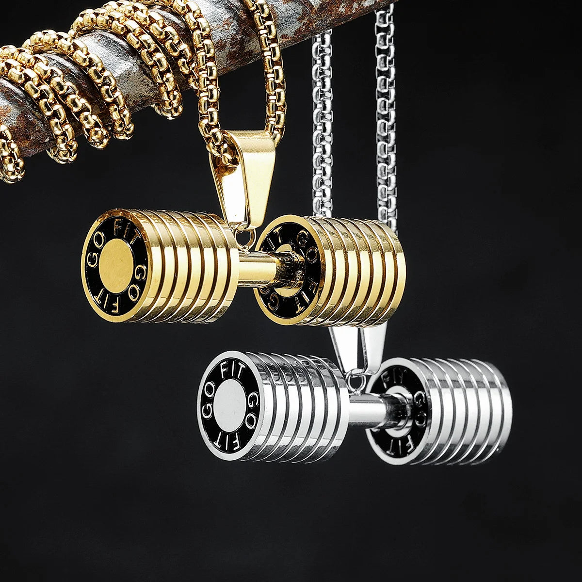 Dumbbell Men Necklaces